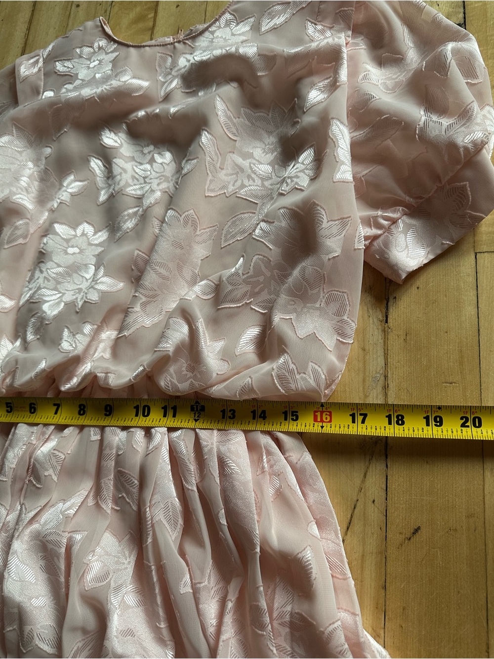 Vintage Women's Blush Pink Floral Midi Dress - Picture 7 of 11